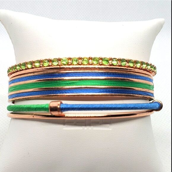 Jessica Simpson Blue, Green, & Rose Gold Bracelets - Picture 2 of 6